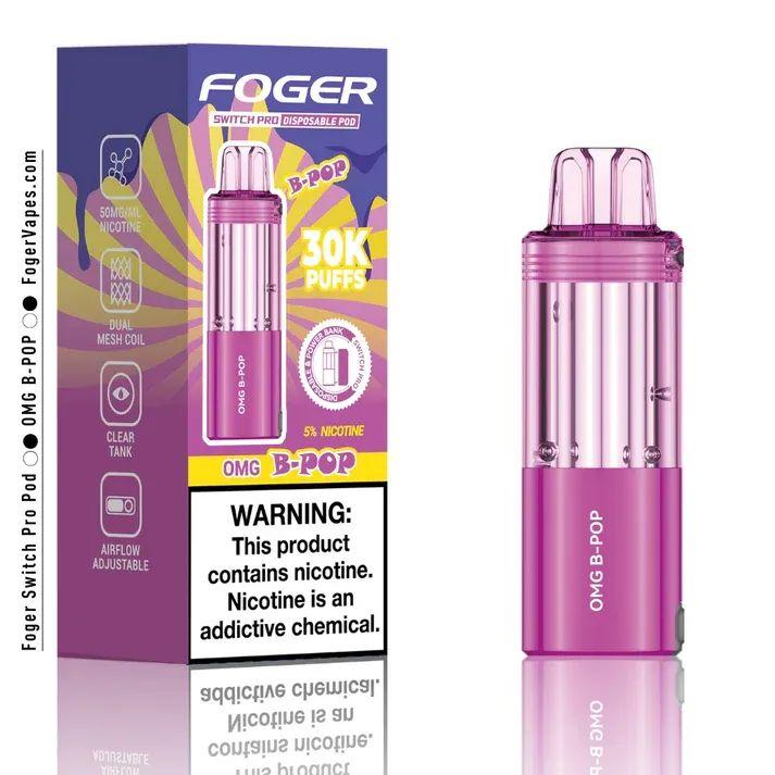 Foger Switch Pro 5% 30000 Puffs 19ml Pods 5ct OMG B-POP
