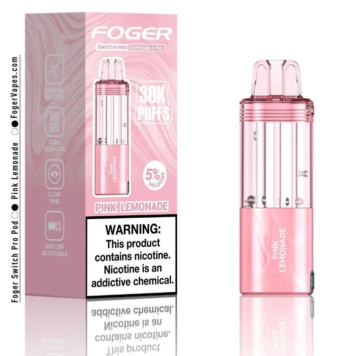 Foger Switch Pro 5% 30000 Puffs 19ml Pods 5ct Pink Lemonade
