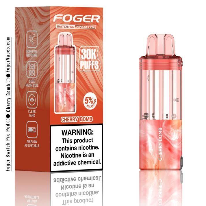 Foger Switch Pro 5% 30000 Puffs 19ml Pods 5ct Cherry Bomb