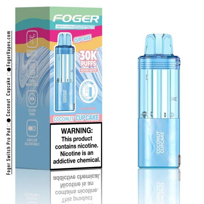 Foger Switch Pro 5% 30000 Puffs 19ml Pods 5ct Coconut Cupcake