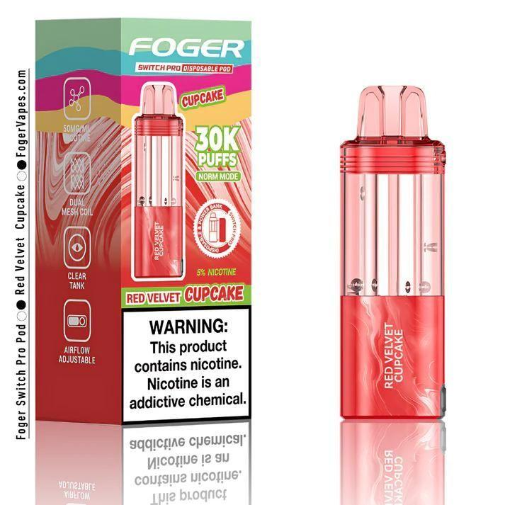 Foger Switch Pro 5% 30000 Puffs 19ml Pods 5ct Red Velvet Cupcake