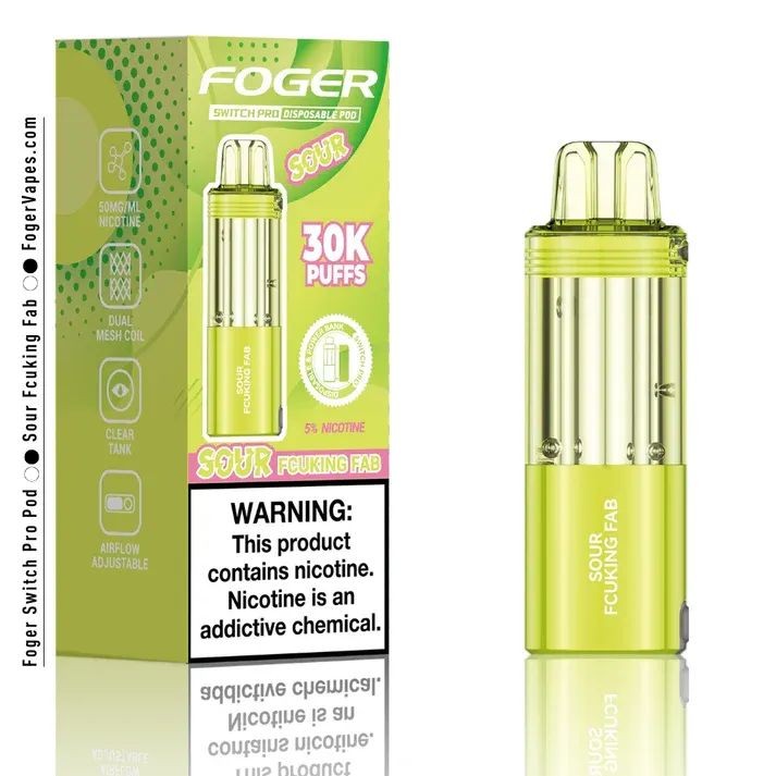 Foger Switch Pro 5% 30000 Puffs 19ml Pods 5ct Sour Fcuking FAB
